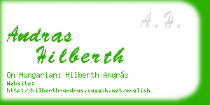 andras hilberth business card